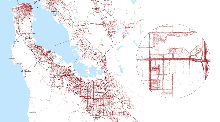 Die Karten sind teilweise bereits hochpräzise. Hier: San Francisco Bay Area
