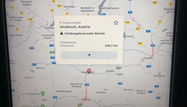 tesla navi supercharger offline österreich