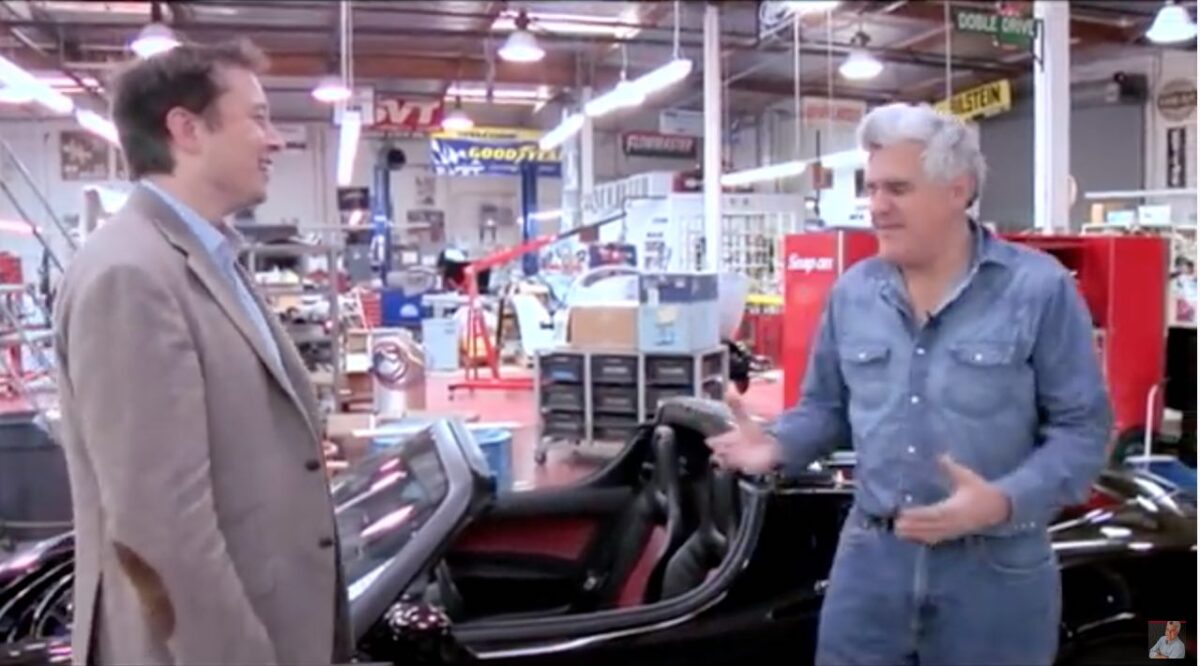 tesla elon musk jay leno roadster 2008