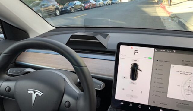 tesla model-3 hud hudway 3