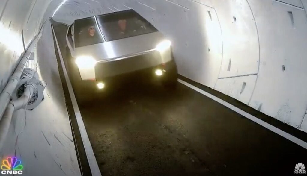 tesla cybertruck boring tunnel