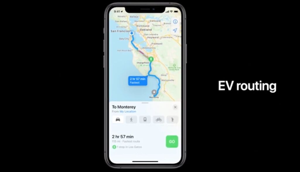 apple ios elektroauto routenplaner