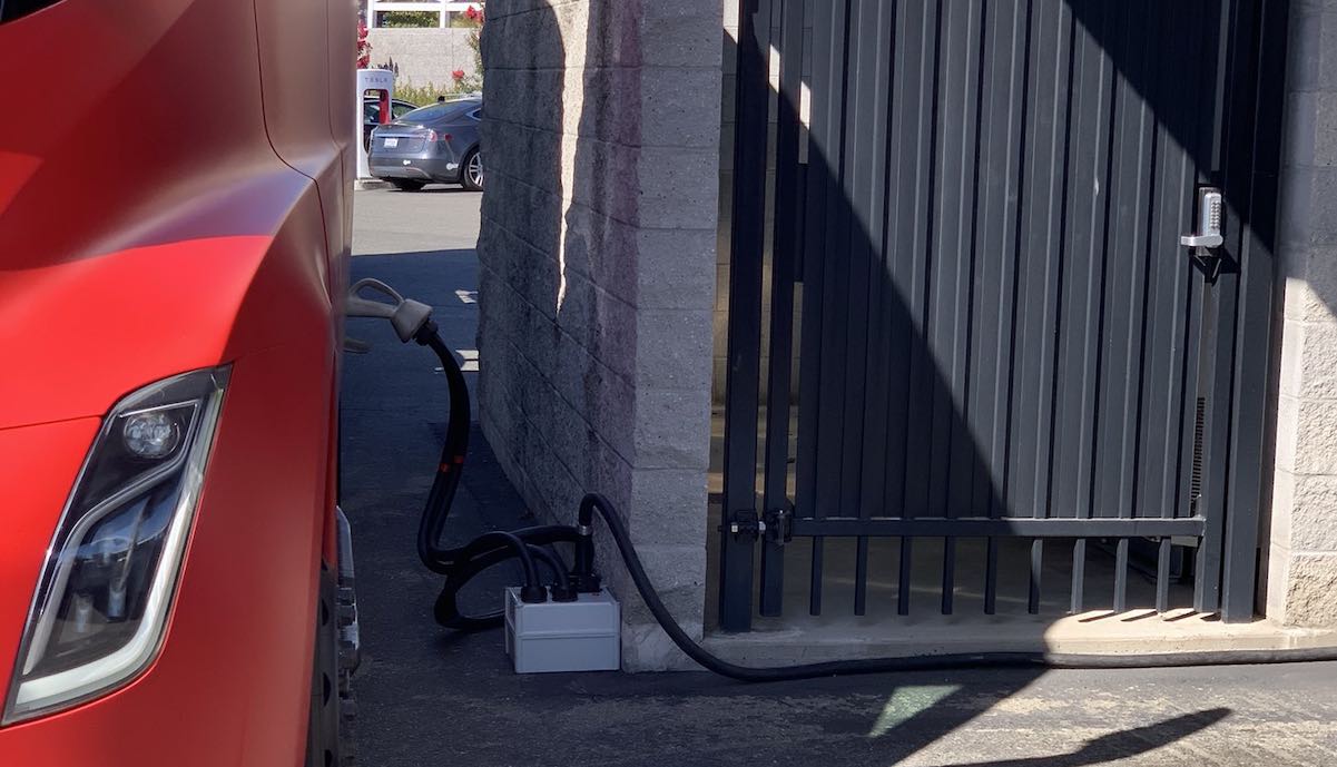 tesla semi supercharger rocklin adapter