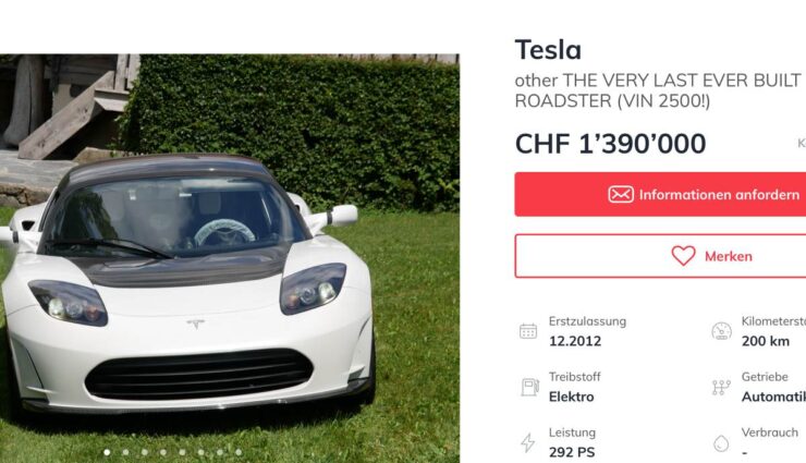 Carforyou Anzeige Tesla Roadster