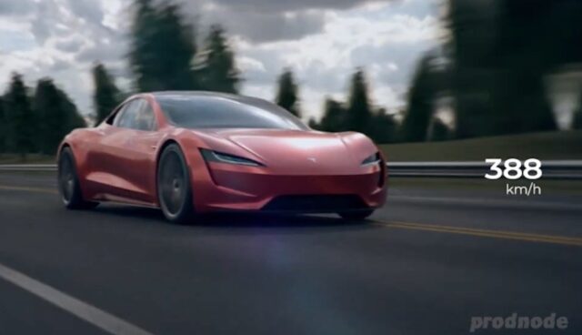 tesla roadster 3d animation 400 kmh