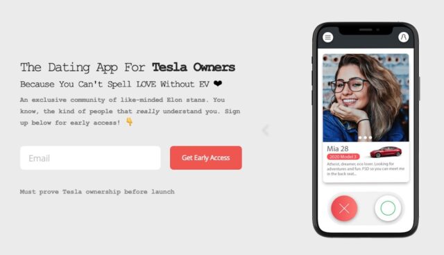 tesla dating app screenshot