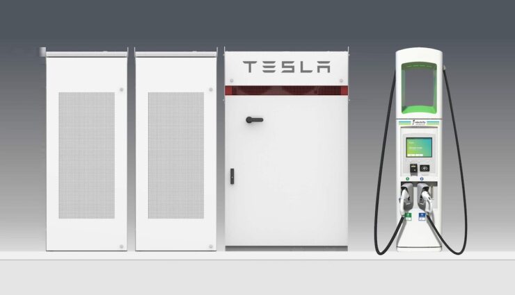 tesla powerpack electrify america ladestation