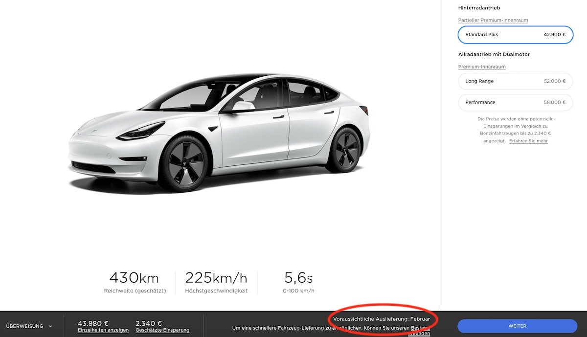 Tesla-Extra, nur in Europa: Licht-Leisten für Model 3 und Model S >