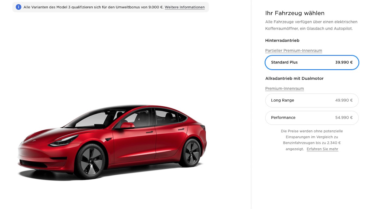 Model 3 ab 39.900 Euro: Tesla senkt deutsche Preise für alle