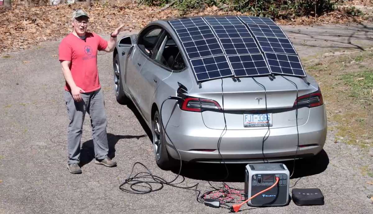 r lädt Tesla Model 3 mit Solaranlage – und Akku >