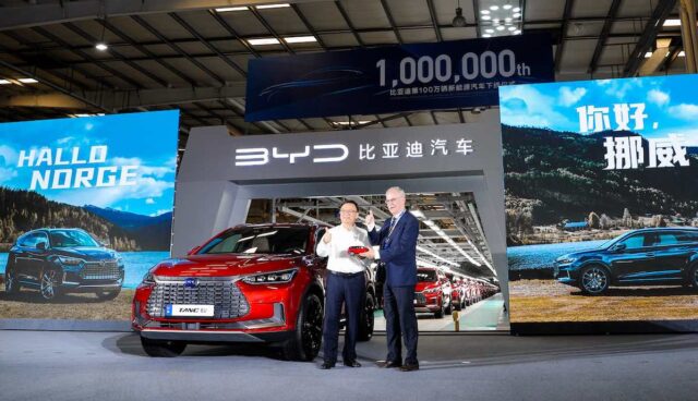 byd elektroauto tang ev million export norwegen