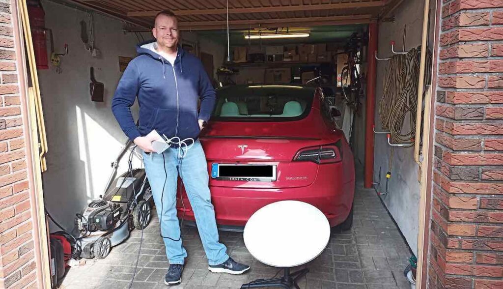 starlink deutschland kunde garage tesla model-3