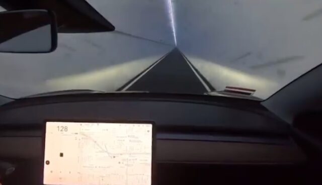 tesla boring tunnel hawthorne 128 mph