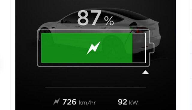 tesla model-3 lfp laden app 92kw