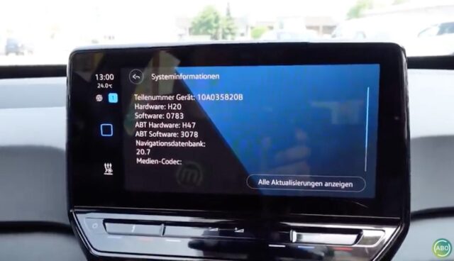 vw id.3 display software 0783