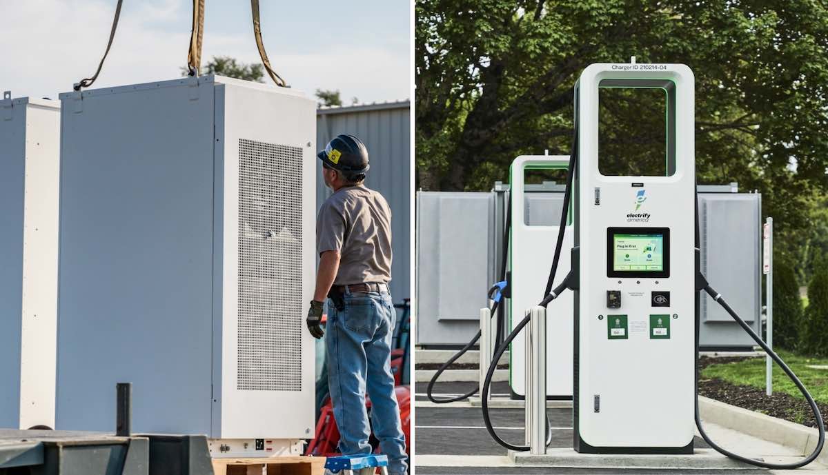 electrify america ladesaeule tesla powerpack