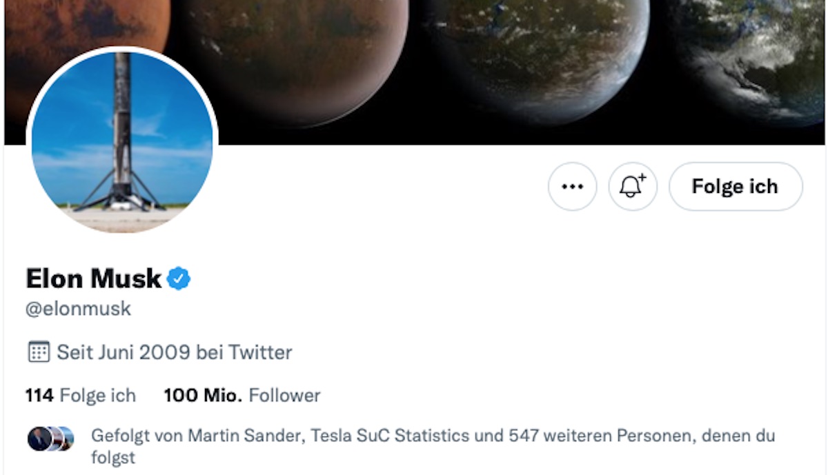 elon musk twitter profil 100 millionen follower