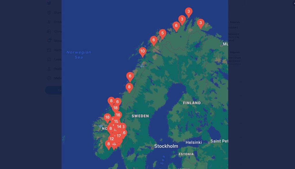 tesla app supercharger norwegen nordkap geoeffnet