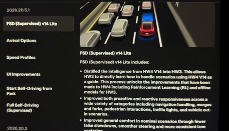 tesla bildschirm fsd v14 lite