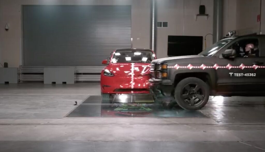tesla crash lab model-3 pickup
