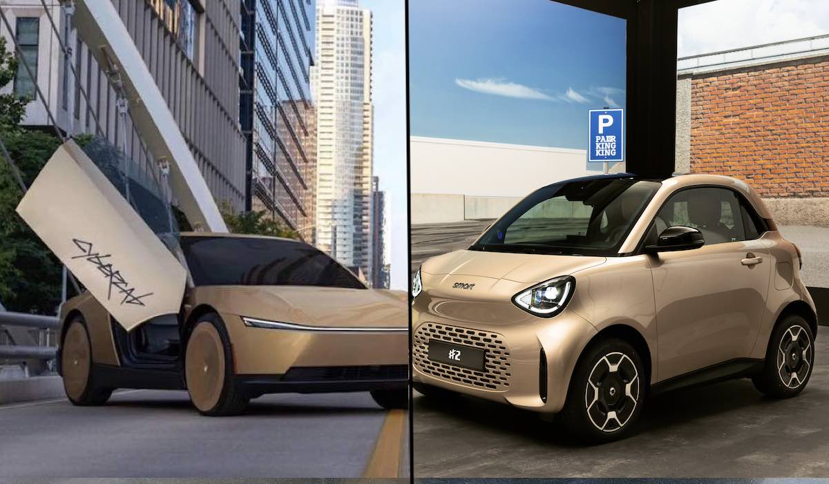 tesla cybercab smart #2 collage