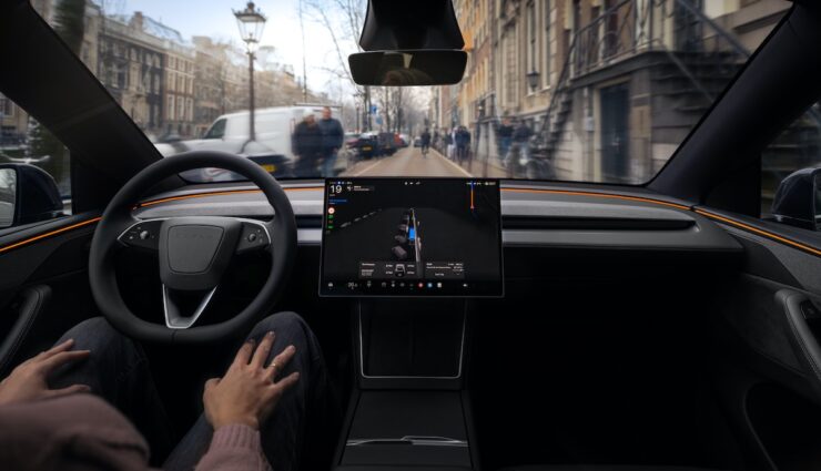 tesla fsd supervised cockpit amsterdam