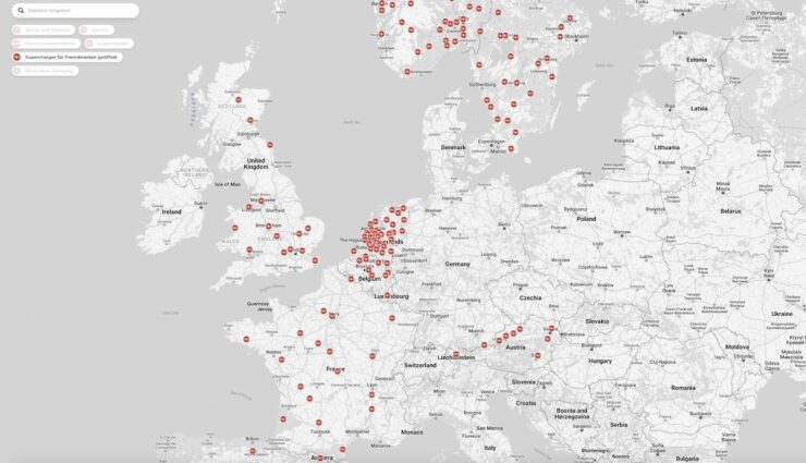 tesla karte supercharger fremdmarken europa mai22