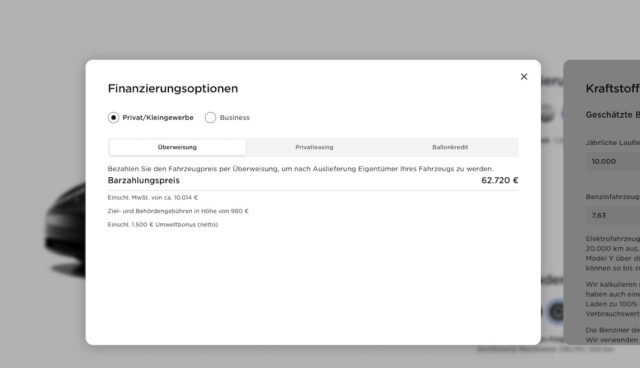 tesla konfigurator preis berechnung umweltbonus