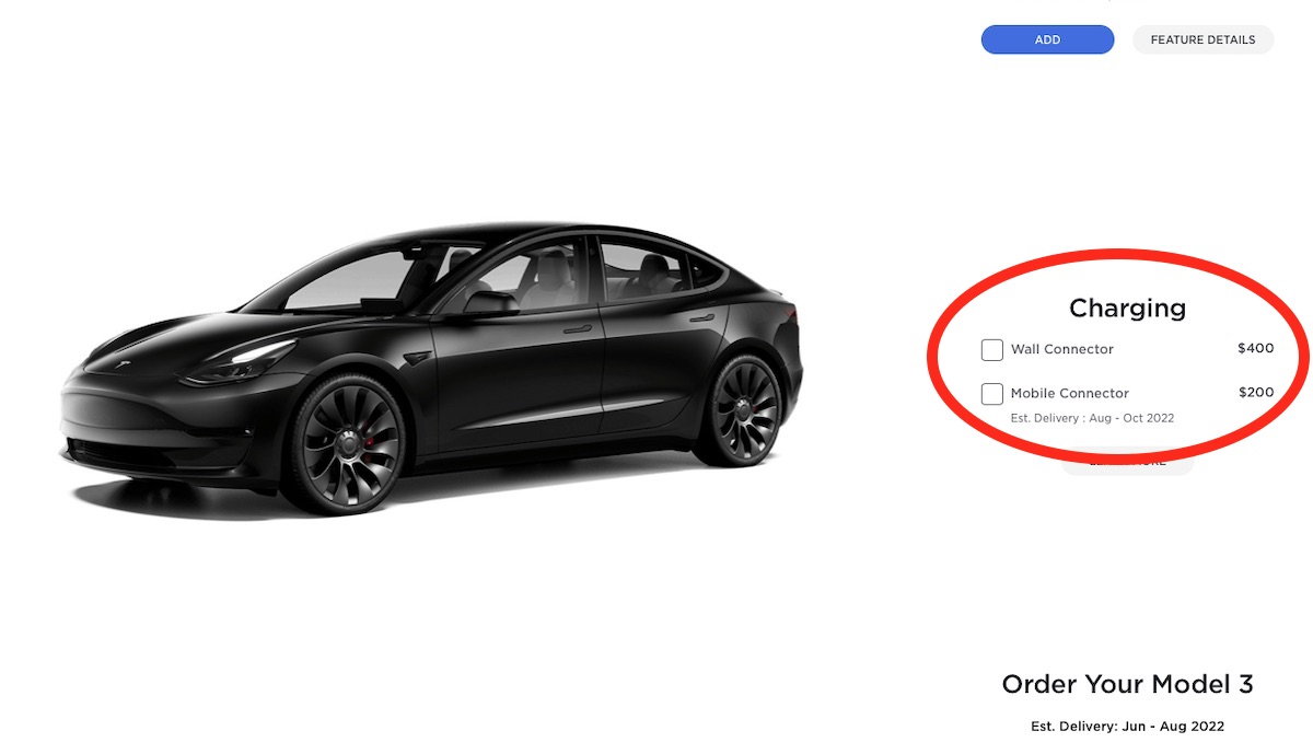 Früher kostenloses Lade-Zubehör bei Tesla in USA jetzt 200 Dollar