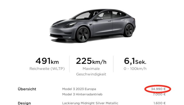 tesla model-3 bestand jun23 34990 euro