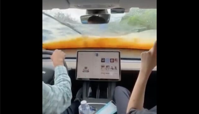 tesla model-3 china hochwasser innen