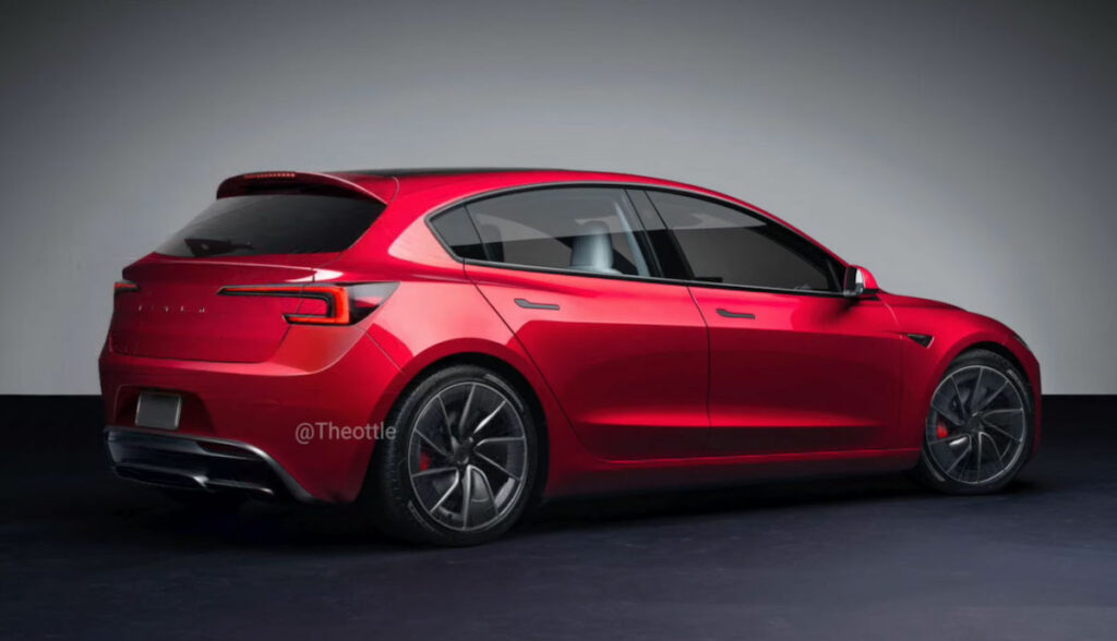 tesla model-3 hatchback render