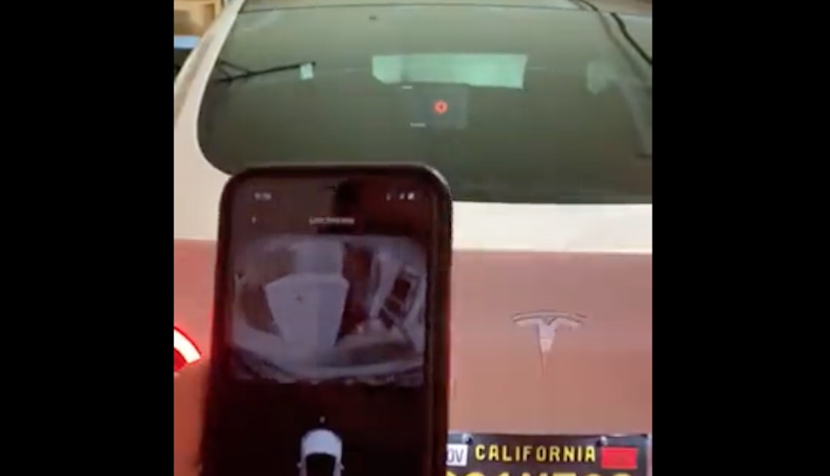 tesla model-y app sentry live video audio test