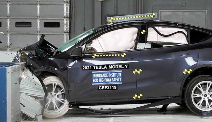 tesla model-y iihs crash test auszeichnung