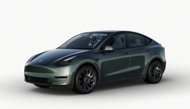 tesla model-y wrap forest green