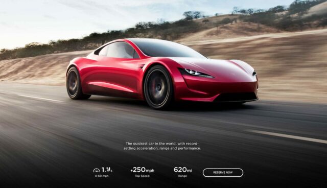 tesla roadster website daten