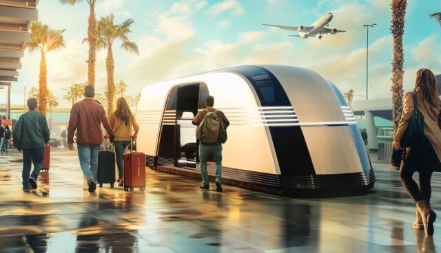 tesla robovan cgi flughafen