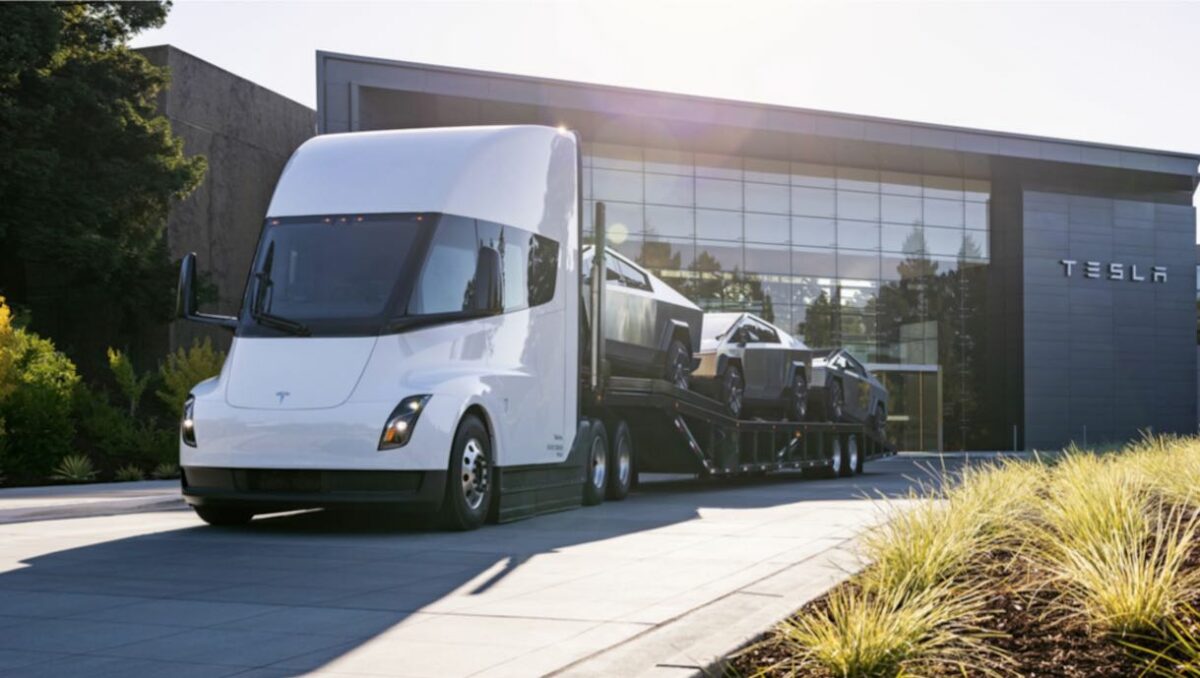 tesla semi cybertrucks transport