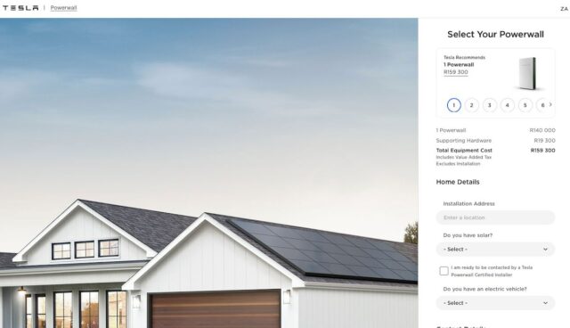 tesla suedafrika bestellen powerwall webseite