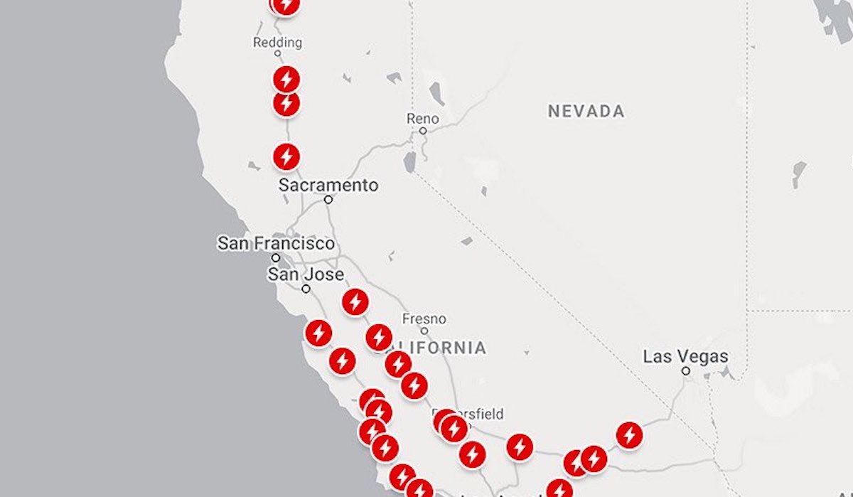 tesla supercharger kalifornien kostenlos karte