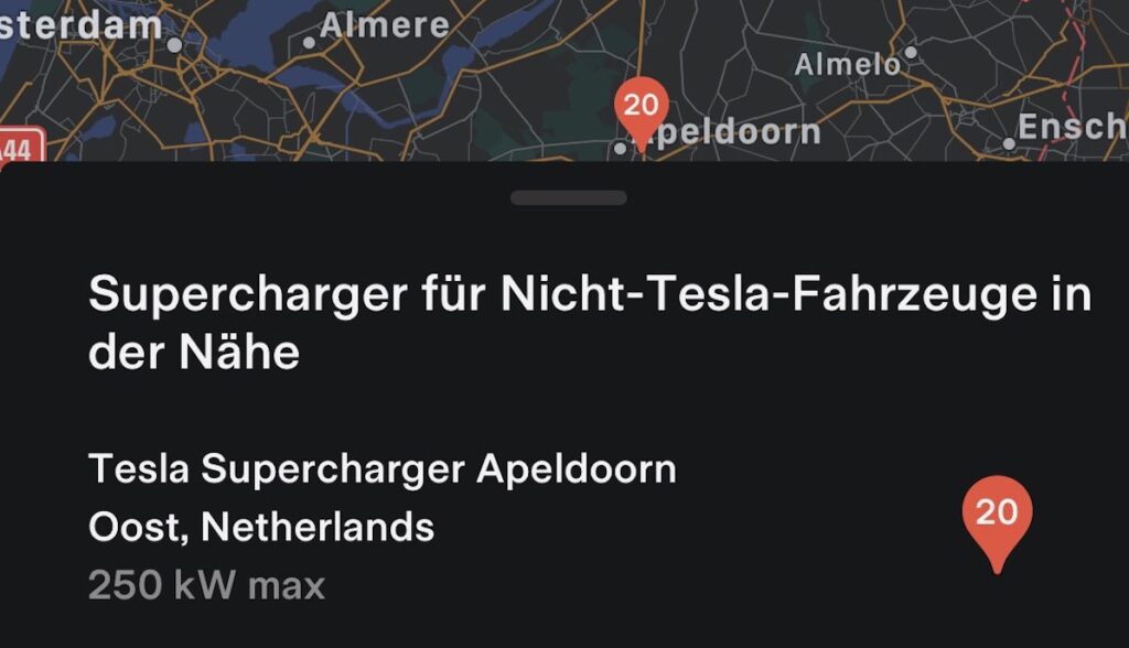 tesla supercharger offen fremde elektroautos niederlande app