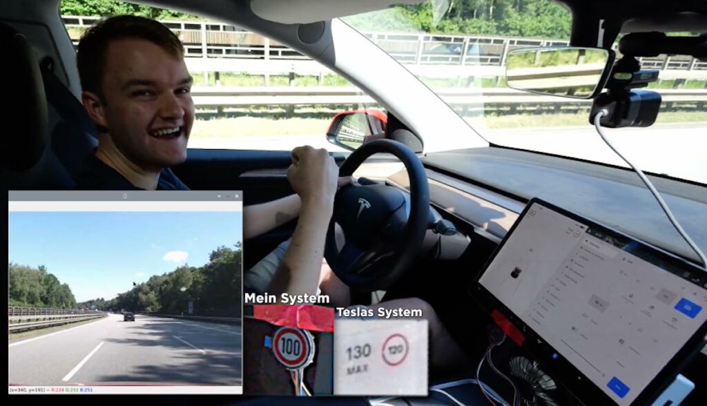 tesla youtuber model-3 schilder erkennung