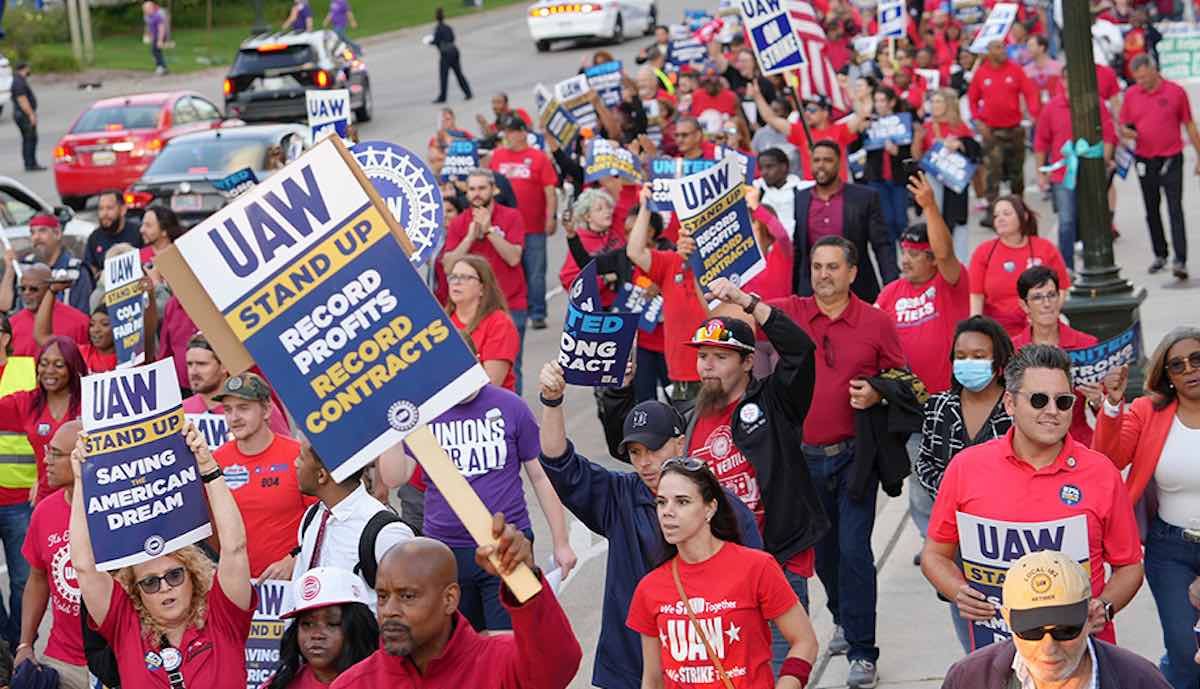 uaw gewerkschaft usa demo sep23